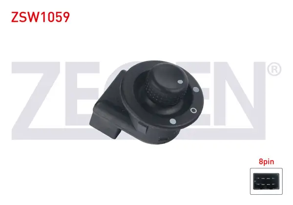 Ayna Ayar Düğmesi 8 Pin Renault Clio III 2005-2012 / Megane II 2002-2008 / Master III 2010-/ Logan-Sandero 2004-2013