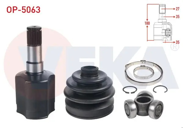 Aks Kafası Sol Ön Ic 27X34x35 Uzunluk 180mm Opel Antara 2.0 CDTI 4X4 2007-/ Chevrolet Captiva (C100) 2.0 D 4X4 2006-2014