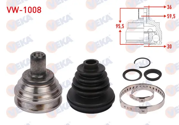 Aks Kafası Sol-Sağ On Dıs Uzunluk 95,5mm Volkswagen Jetta IV 1.2 TSI / 1.4 TSI 2010-2017