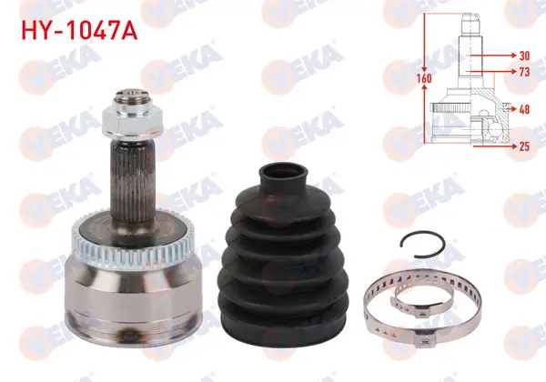 Aks Kafası Sol-Sağ On Dıs ABS li 48 Dıs Uzunluk 160mm Hyundai Tucson (Tle) 1.6 T-GDI 2015-2020