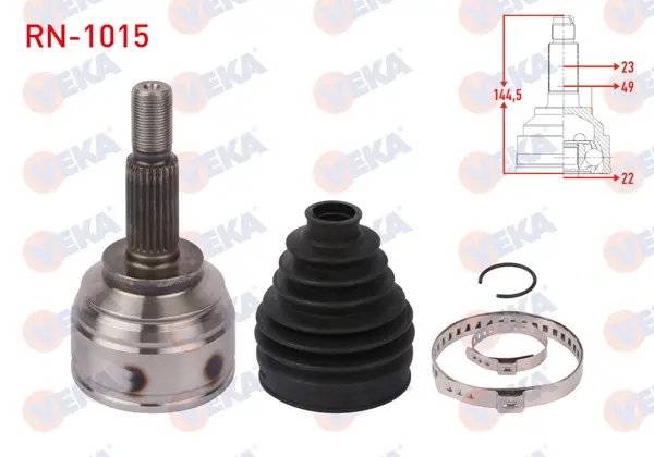 Aks Kafası Sol-Sağ On Dıs Uzunluk 144,5mm Dacia Sandero Stepway 1.5 DCI 2012 -