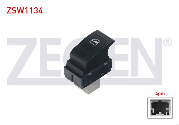 Cam Açma Anahtarı Tekli 4 Pin Volkswagen Transporter V-VI 2003 -
