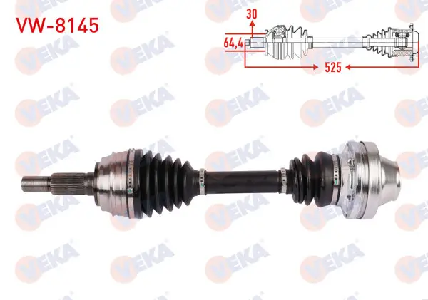 Komple Aks Sol-Sağ Arka Uzunluk 525mm Volkswagen Touareg 3.0 TDI 2004-2010 / Audi Q7 3.0 TDI 2006-2015 / Porsche Cayenne 3.0 D 2010-2018 / 3.2 2003-2007