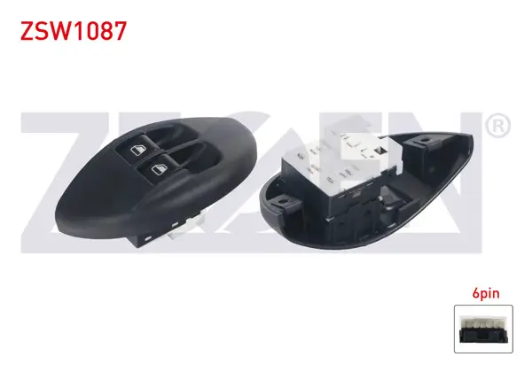Cam Açma Anahtarı Çiftli Yesıl Işık 6 Pin Fiat Palio-Siena 1996-2005