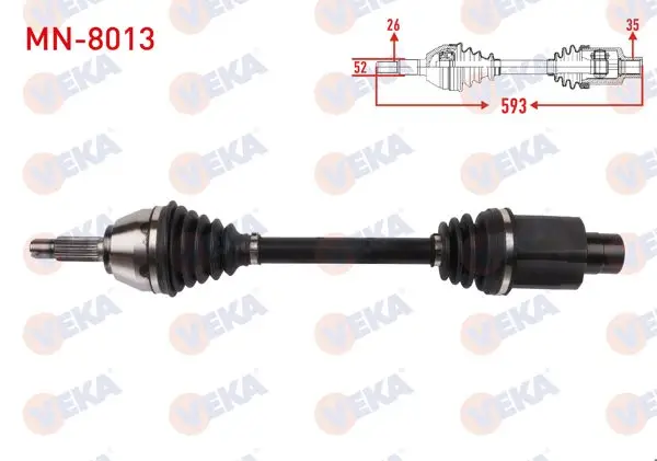 Komple Aks Sağ On Uzunluk 593mm Mini Cooper Countryman (R60) 1.6 D A-T All4 2011-2016