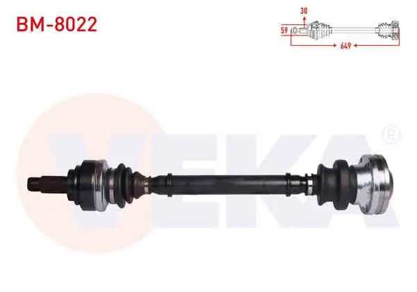 Komple Aks Sol-Sağ Arka BMW 5 Serisi (E60) 530 D Uzunluk 649 mm 2003-2010