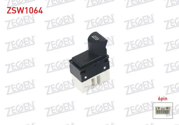 Cam Açma Anahtarı Tekli Beyaz 6 Pin Turuncu Işık Fiat Albea-Palio-Strada 1996-2005