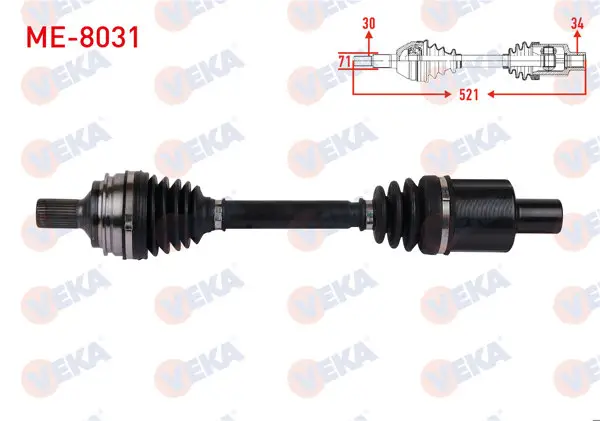Komple Aks Sol Ön Uzunluk 521mm Mercedes E Serisi (W212) E250 220 300 350 400 500 4-Matic 2009-2016 / CLS (C218) Cls250 350 400 Bluetech 2011-2017