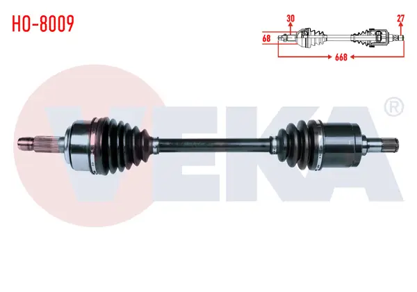 Komple Aks Sol Ön Uzunluk 668mm Honda Cr-V III 2.0 I-Vtec A-T 2006-2012