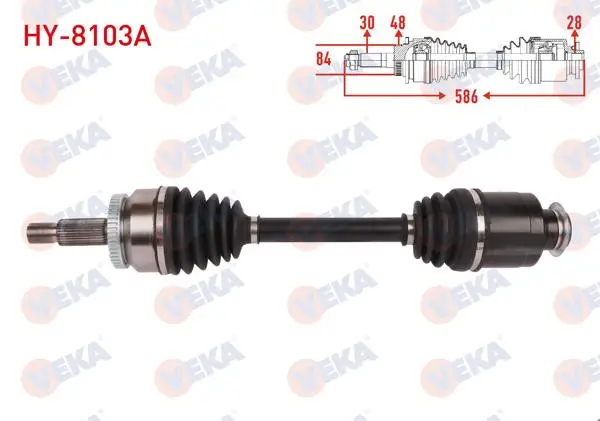 Komple Aks Sağ On ABS li 48 Dıs Uzunluk 586mm Hyundai Tucson (Tle) 1.6 T-GDI 2015-2020