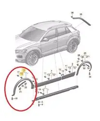 Volkswagen T-Roc Sol Ön Çamurluk Kaplaması (Dodik) Orijinal