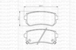 Arka Fren Balatası Hyundai Accent Era 06- / i20 08-15 / i30 07-12 / Ix20 10- / Ix35 10- / Sonata 10-14 / Kia Ceed 06-12 / Cerato 08- / Rio 05- / Sportage 04-11 Fwd