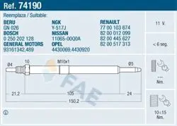 Kızdırma Bujisi Espace Laguna Master II Traffic Movano 2,2 / 2,5Dcı