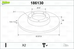 Fren Diski Ön 106 91-/ Ax 86-97 Saxo 96-04 Düz 237,75mm