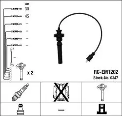 Buji Kablosu Rc-Em1202 (Mitsubishi Lancer 03 / 08 1.6 Cs3a / Carisma 00 / 04 / Colt 00 / 03 / Spacestar 98 / 04)