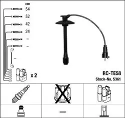 Buji Kablo Seti Rc-Te58 (Toyota Avensis 97 / 00 3S-Fe / Rav4 96 / 00 2.0 16V)