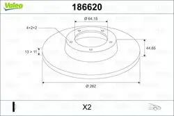 Fren Diski Ön Düz-(262-4)-(Rover-25 99 / 05 / Rover-45 00 / 05 / Rover-200 95 / 00 214-216 / Rover-400 95 / 00)