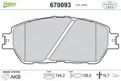 Fren Balatası Ön (Toyota Camry 2.0 / 2.4 / 3.0 01-06 / Lexus Es 300 3.0 01-06)