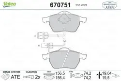 Ön Fren Balatası-Kablolu-19,5mm (VW Passat 97-05 Audi A4 99-05 A6 98-05 Skoda Superb 02-08)
