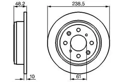 Fren Diski Arka Düz (239-4)-(Honda Accord 86 / 89 / Civic 88 / 95 / Crx 88 / 91 / Rover-200 90 / 00 / Rover-400 90 / 00 / Rover-25 00 / 06 / Rover-45 00 / 06