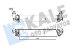 Turbo Radyatörü Intercooler (Opel Astra K 1.6Cdtı 15=-(Sensör Deliği Yok) [Brazıng] [600X111x95]