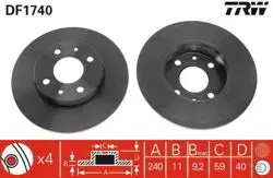 Fren Diski Arka Düz 240 mm Alfa 145 1.4 1.6 1.7 16V 1.9Td 94