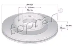Arka Fren Diski-300×22 5×120 (VW Amarok 17-Crafter 17 -)