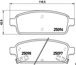 Fren Balatası Arka-(Chevrolet Cruze 09 / 12 / Opel Astra J 09 / 13 / Mokka 12 / 13) (15-16 Jant)