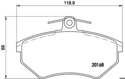 Fren Balatası Ön Kulaksız (VW Caddy 96-03 Golf 89-98 Passat 85-91 Polo 95-02 Seat Ibiza 93-02)
