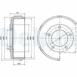 Arka Fren Kampanası Transit V184 (Tek Teker) 280X104