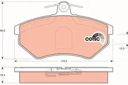 Ön Fren Balatası-Kulaksız **19mm**-(VW Caddy 96-03 Golf 80-98 Polo 95-02 Audi A4 95-97 A80 92-96)
