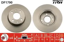 Fren Diski Arka Düz 251.5 mm (Fiat Stilo 1.4 1.6 16V 1.9 JTD Linea / Bravo 1.4 Tjet 07-)