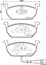 Fren Balatası Audi, Seat, Skoda, VW A3 (85S, 85M) , A3 Convertible (8V7, 8Ve) , A3 Limousine (8Vs, 8Vm