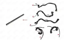Turbo Borusu Hortumu 5mm X 11mm = 26Cm Ok Ile Gosterılen Hortum Renault Grand Scénıc II (Jm0 / 1_) Renault Megane II (Bm0 / 1_, Cm0 / 1_)