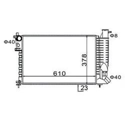 Motor Su Radyatörü P306 Xsara 93 97 1.8 1,6I Klimalı Ölçü: (377,5×610×23)