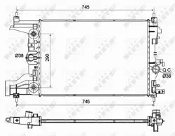 Motor Su Radyatörü A.T Astra J 10 > 19 A16xer-B16xer Cruze (J300) Cruze (J305) F16d 580×398×16