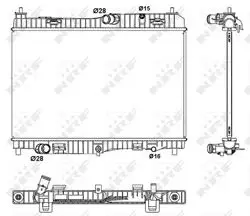 Motor Radyatörü Fiesta Cb1 08 > 12 VI 08 > 1.4 Efı At 1.4 1.6 Otomatik Şanzıman 350×538×16
