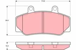 Ön Fren Balatası Volvo 740 760 2.0 2,3 2,4D U:113,9mm Y:62mm K:16,4mm