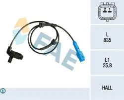 ABS Hız Sensörü Ön Sağ / Sol P206 P206 + (T3e) Boy:830mm