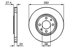 Ön Fren Disk Aynası Xantia 93-Xsara 98-Zx 96 97 P306 Gtı / Xu10j4rs S16 97-P405 Ym 2.0 16 Turbo Hava Soğutmalı Ölçü: (Cap: 283mm. Kalınlı: 22mm