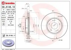 Fren Disk Ön 276-5 UV Coated (Mitsubishi Lancer 08 / 12 1.5-1.6-1.8 / Lancer 2.0 Mıvec Evo-X 08-