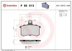 Arka Fren Balatası-(Audi A100 85-94 A4 95-97 A80 87-94) 597195 597083 Wva 20668