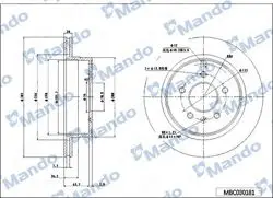 Arka Fren Aynası Havalı 303mm Captiva Antara 06 >