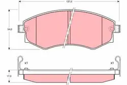 Ön Fren Balatası Hyundai Elantra 90-97 Sonata 90-98 Coupe 96-98 Musso 99-04 Korando 99-04