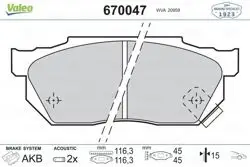 Ön Fren Balatası Honda Civic 88-91 Crx 89-92 Accord 83-85 Prelude 86-