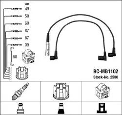 Ateşleme Kablosu Seti (85­Rc-Mb1102) W126 79-85 W460 79-89 R107 74-85
