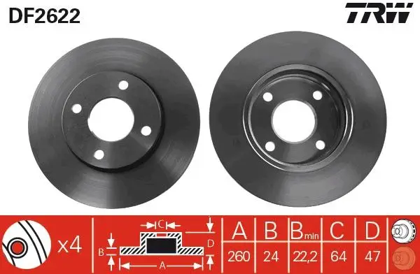 Ön Fren Disk Aynası Mondeo II / III 92-00 Scorpio 94-98 Cougar 98-001,6 16V / 1.8 / 2,0I 16V (Hava Soğutmalı)