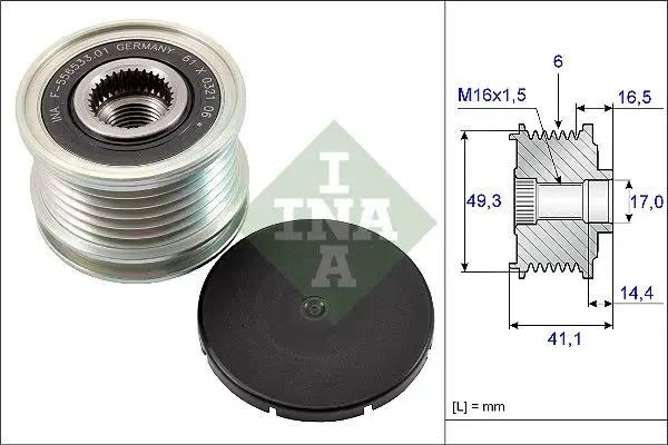 Alternatör Kasnağı 07-207-308-3008-5008-C3-C4-C5 1.4İ-1.6İ 16V (Valeo-120Ah)