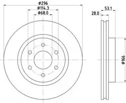 / Fren Disk Ön 296-6-(Nissan Navara 2.3 Dt 15 / 2Wd-4Wd / Renault Alaskan 2.3 DCI 17 /) /