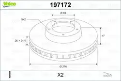 Ön Fren Disk Aynası Havalı Hyundai Santafe 2.0 01-06 Trajet 2.0 00-(276mm)